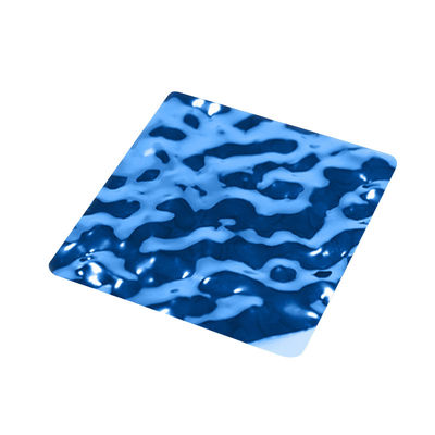 PVD Air Biru Gelombang Panel Baja Rinsing Stamped Lembar Gelombang Air Untuk Dinding